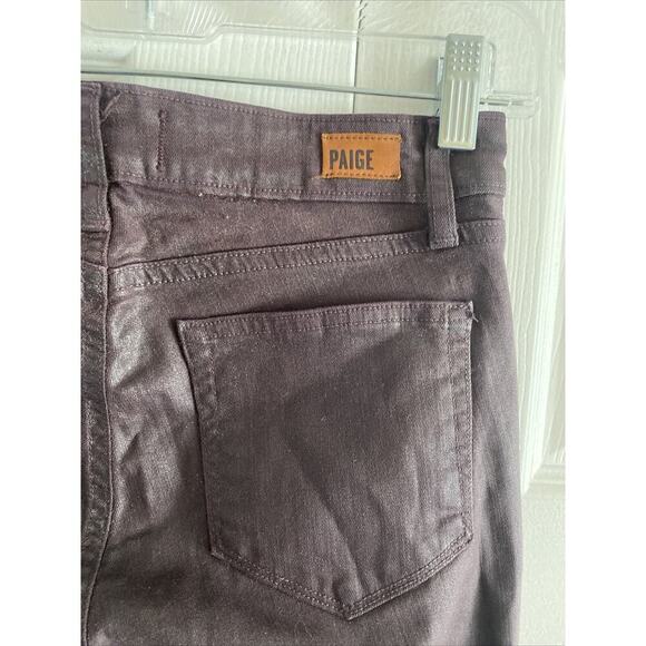 Paige Women's 26 Purple Verdugo Ankle Skinny Denim Pants Black Cherry Silk - Picture 6 of 9